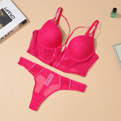Quality Breathable 4-Way Stretch Moisture-Wicking Lace Stretch Nylon Bodysuit Bra Set for Women factory